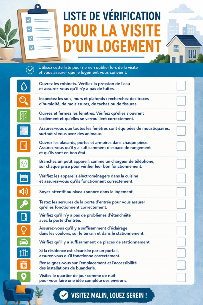 Checklist de visite pour un logement en location