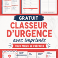 Classeur d'urgence bien rangé avec des documents imprimés.