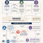 Illustration du concept de séparation des pouvoirs en France avec référence au 49-3.