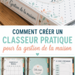 Classeur de gestion familial sur une table, organisé et pratique