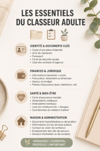 Image d'un classeur bien organisé avec des accessoires variés et colorés.