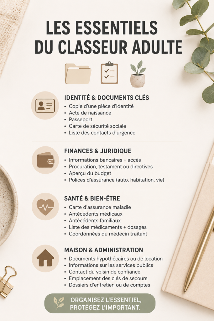 Image d'un classeur bien organisé avec des accessoires variés et colorés.