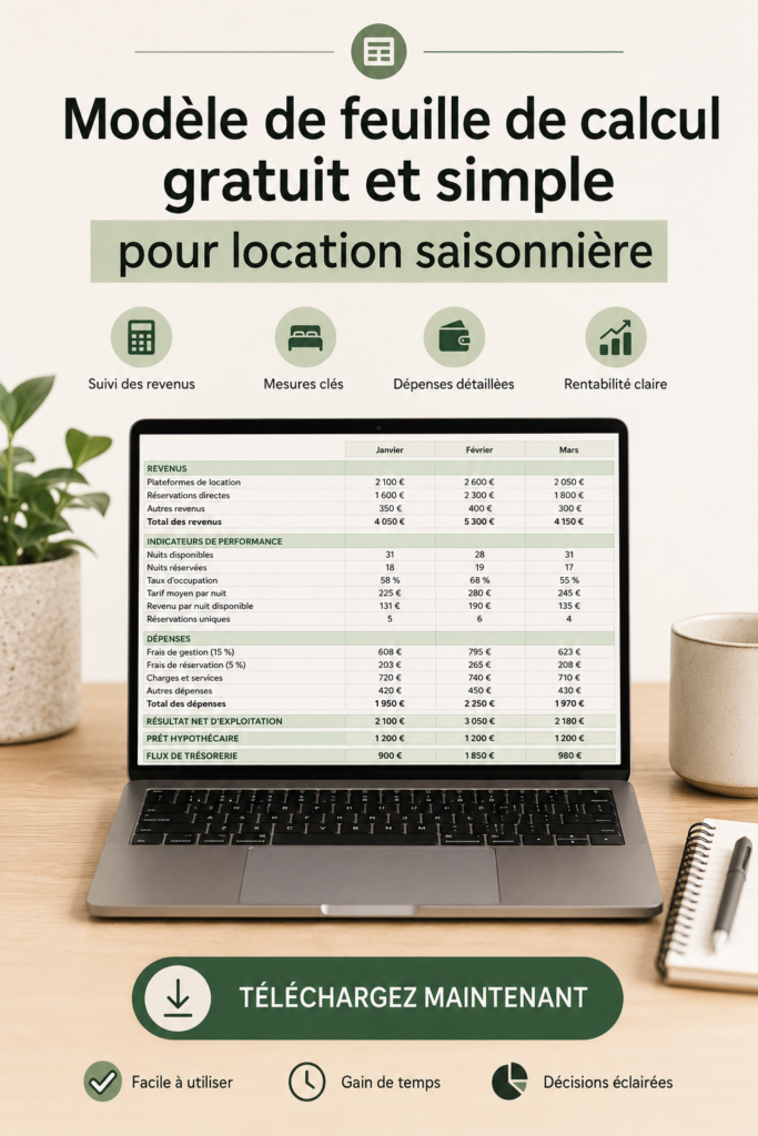 Modèle simple de tableau pour gérer les locations courte durée
