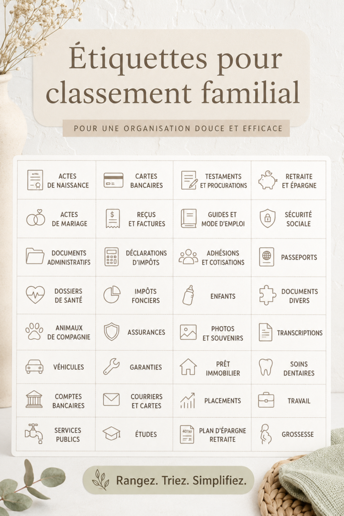 Bureau à la maison bien organisé avec système de classement pratique