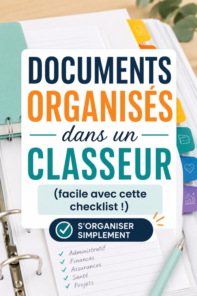 Une image d'un bureau bien organisé avec des documents classés dans un classeur