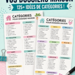Tiroir de bureau bien organisé contenant des dossiers colorés et étiquetés