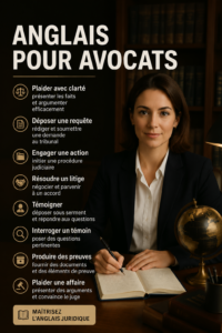 Avocate discutant en anglais avec des collègues, représentant l'apprentissage de l'anglais juridique.