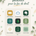 Capture d'écran d'applications pour étudiants en droit sur un smartphone