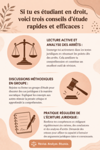 Jeune femme étudiant avec des livres de droit sur son bureau