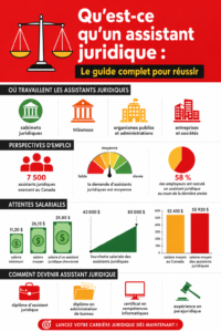 Une assistante juridique travaillant sur son ordinateur, entourée de documents légaux.