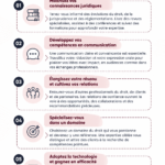 Femme avocate au tribunal, s'exprimant avec assurance sur une affaire.
