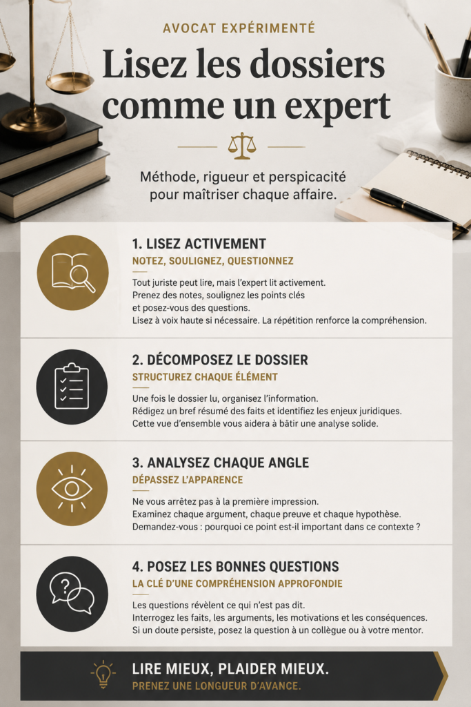 Femme lisant attentivement des documents juridiques