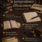 Étudiante en droit travaillant sur des notes avec des livres ouverts