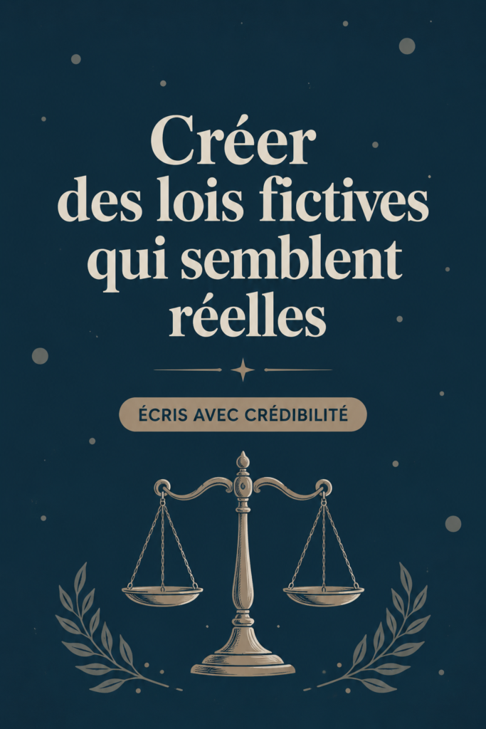 Une image de notes de création littéraire avec des idées de lois fictives.
