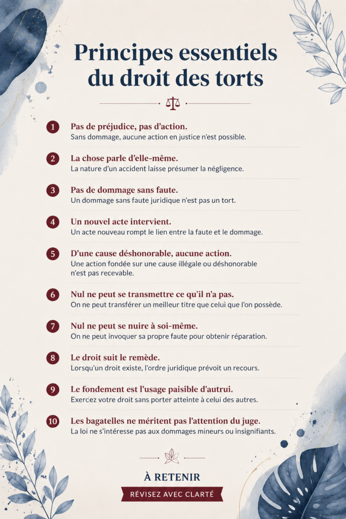 Image d'illustration sur les maximes juridiques essentielles en droit de la responsabilité.