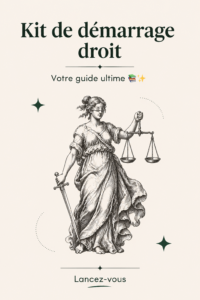 Une étudiante en droit examine ses livres et son ordinateur portable