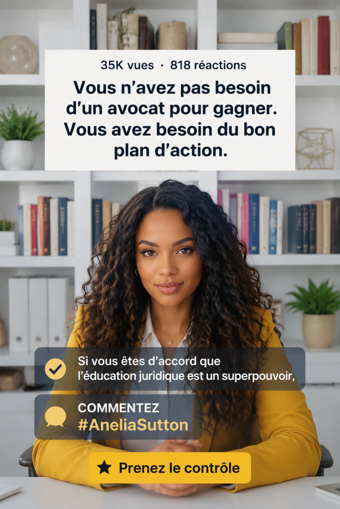 Femme réfléchissant à un plan légal efficace sans avocat.
