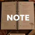 Une étudiante en droit prend des notes sur son bureau, entourée de livres et de matériel scolaire.
