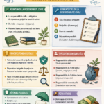 Étudiante en droit révisant pour l'examen de droit des torts avec des notes sur une table.
