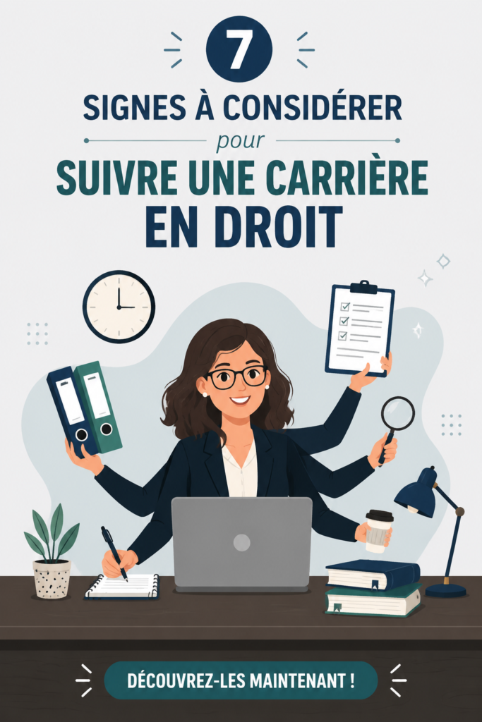 Femme professionnelle réfléchissant à une carrière de parajuriste dans son bureau.