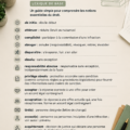 Un livre ouvert avec des termes juridiques écrits, représentant un guide de vocabulaire.