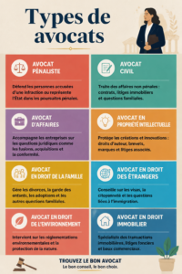 Un avocat consulté avec un client pour discuter des types d'avocats et de leurs rôles