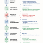 Femme en train d'organiser son espace de travail juridique avec des outils pratiques
