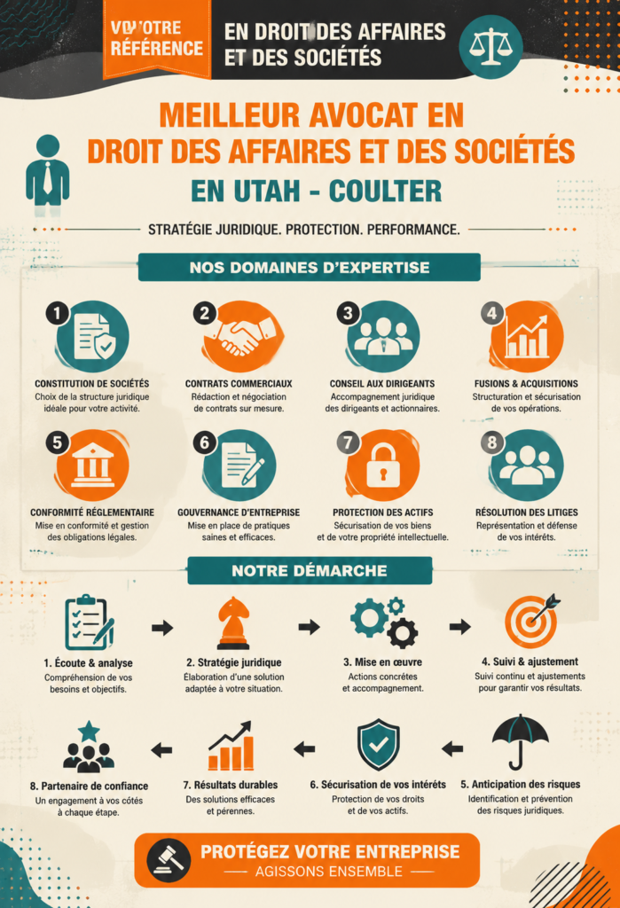 Un avocat d'affaires discutant avec une cliente dans un bureau moderne en Utah.