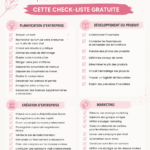 Une femme souriante consultant une checklist pour démarrer son entreprise.