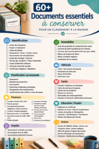 Un bureau bien organisé avec des documents classés dans des dossiers étiquetés.