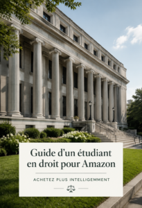 Une étudiante en droit consultant Amazon pour des livres juridiques.