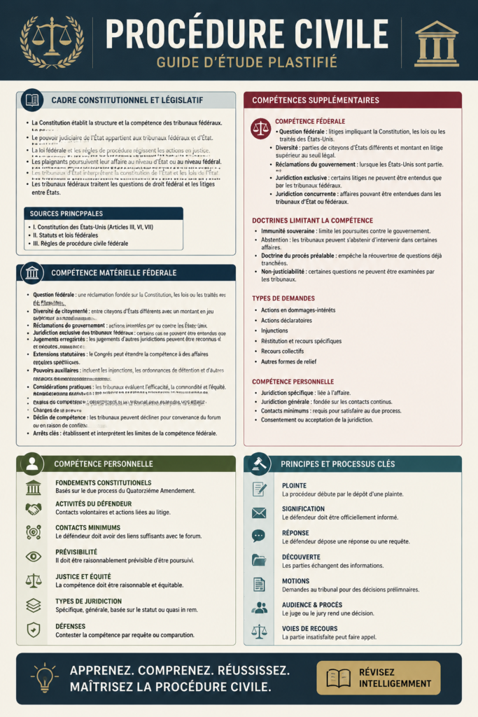 Guide visuel sur les procédures civiles avec des illustrations et des conseils pratiques