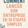 Image représentant une femme qui planifie la création de son entreprise avec des documents et un ordinateur