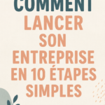Image représentant une femme qui planifie la création de son entreprise avec des documents et un ordinateur