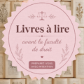 Une pile de livres sur le droit avec un café à côté.