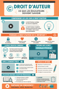 Illustration représentant des lois sur le copyright pour les éducateurs