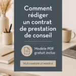 Modèle de contrat de consultation sur un bureau avec un stylo.