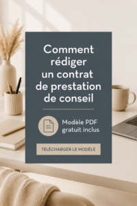 Modèle de contrat de consultation sur un bureau avec un stylo.