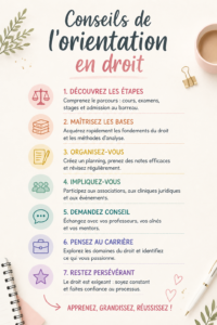 Une jeune femme souriante discute avec ses camarades lors de l'orientation en école de droit, reflétant l'enthousiasme et l'espérance d'une nouvelle aventure académique.