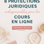 Image d'une femme en train de créer un cours en ligne avec des documents légaux, représentant les aspects juridiques de l'enseignement digital.