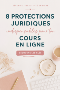 Image d'une femme en train de créer un cours en ligne avec des documents légaux, représentant les aspects juridiques de l'enseignement digital.