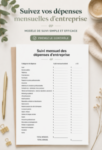 Femme gérant son budget d'entreprise avec un outil de suivi des dépenses