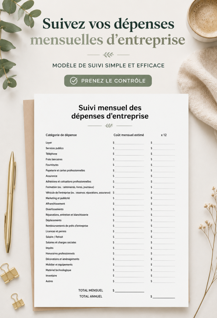 Femme gérant son budget d'entreprise avec un outil de suivi des dépenses