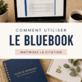 Une femme lisant le Bluebook, concentrée sur ses recherches