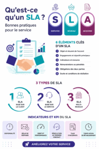 Un document contractuel représentant un accord de niveau de service entre un fournisseur et un client.