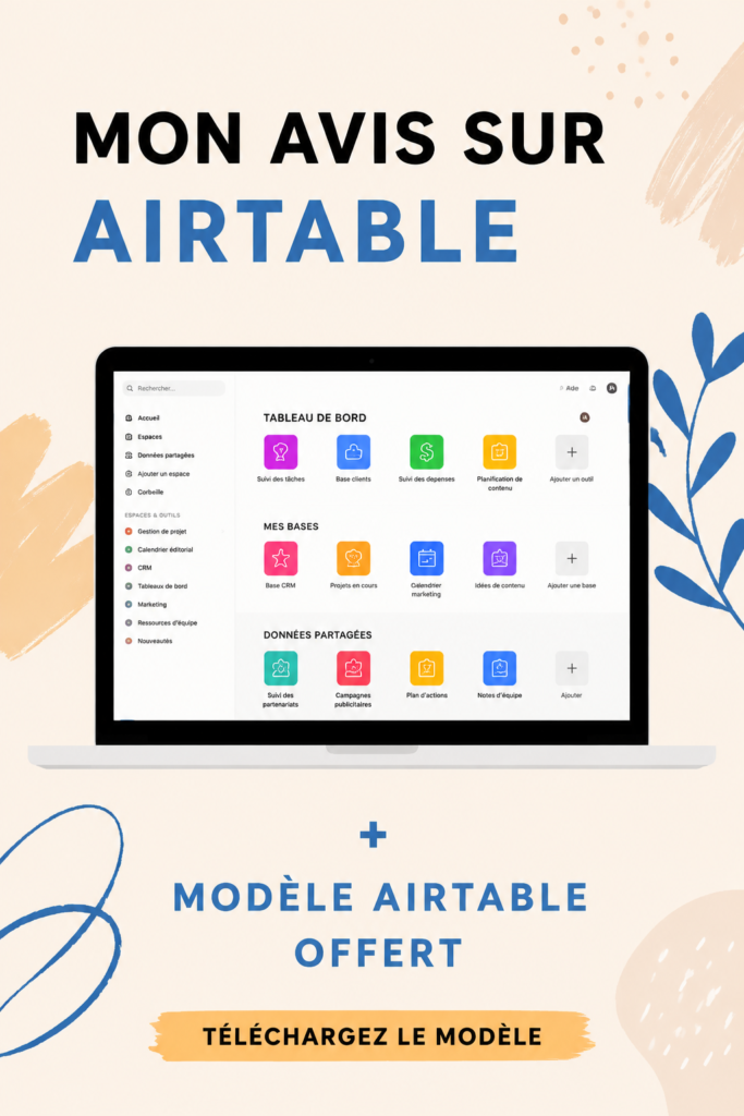Un écran d'Airtable montrant un modèle de gestion de projet