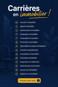 Femme professionnelle explorant les opportunités de carrière dans le secteur immobilier.
