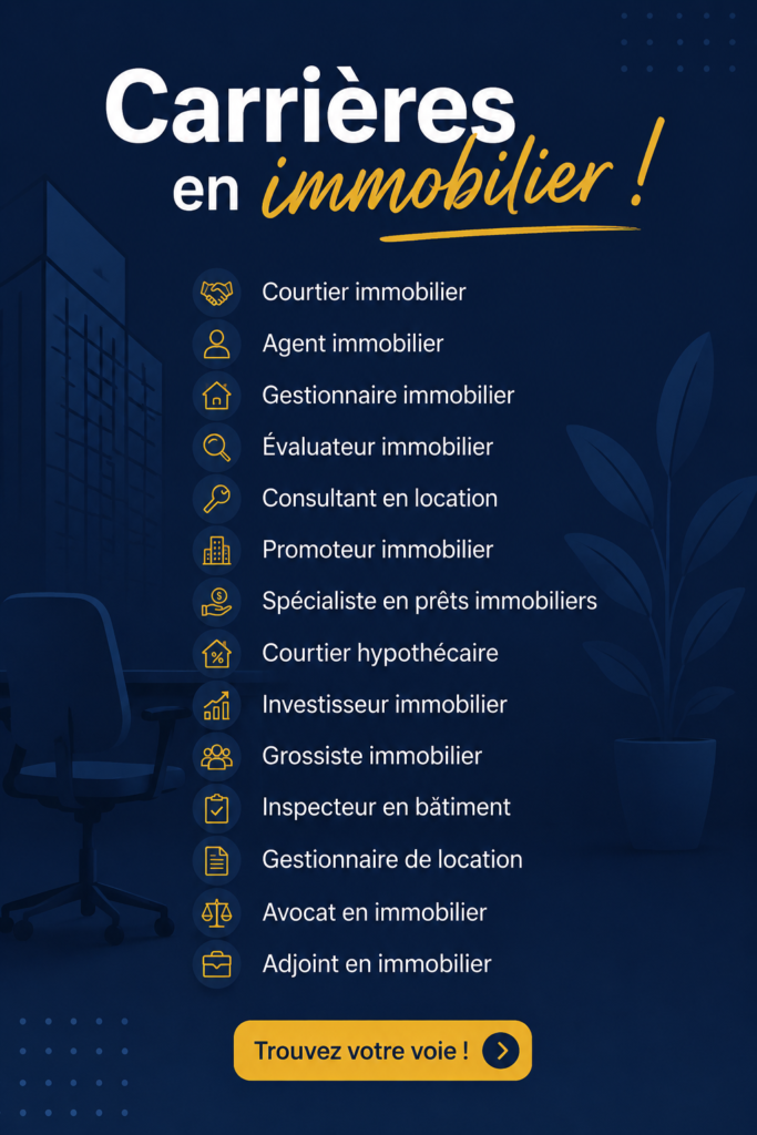 Femme professionnelle explorant les opportunités de carrière dans le secteur immobilier.