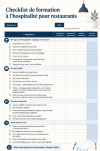 Checklist de formation pour restaurants avec des conseils pratiques