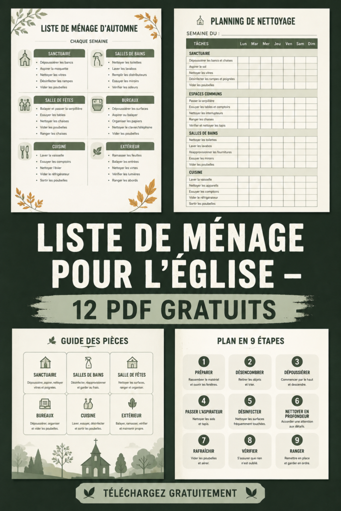 Checklist de nettoyage d'église avec des modèles gratuits à télécharger